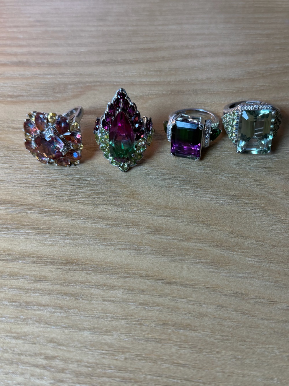 Vintage Statement Gemstone Sterling Silver Rings Jewelry Bundle